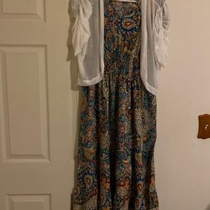 Long dress with shoulder cover